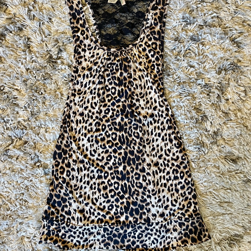 TILLYS Girls Cheetah & Black Lace tank top medium
